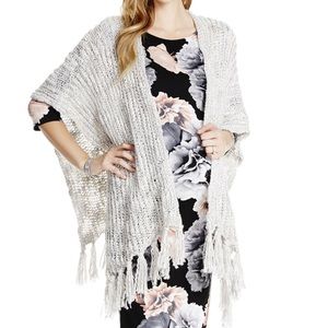 Jessica Simpson fringe open front sweater